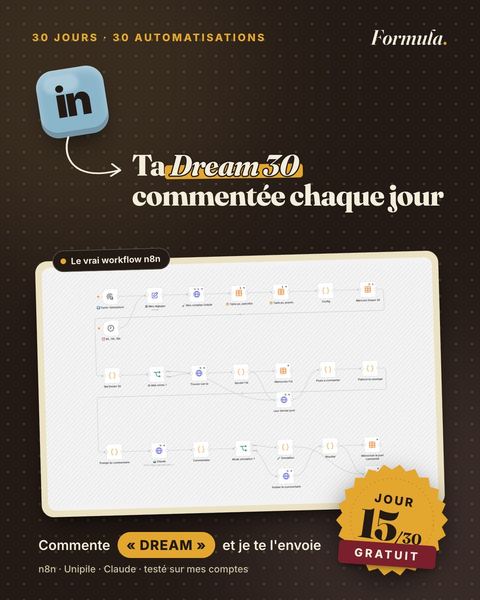 Jour 15 : Ta Dream 30 commentée chaque jour
